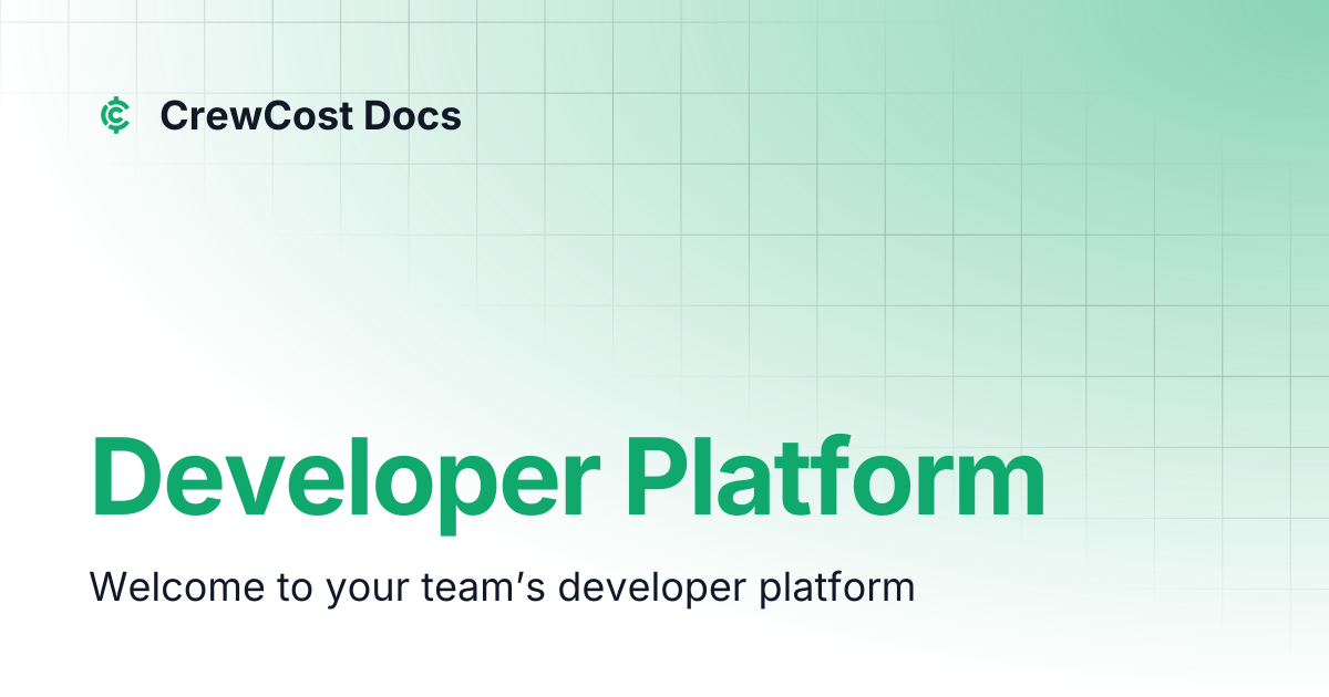 Developer Platform | CrewCost Docs